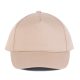 KP116 öt paneles pamut baseball sapka K-UP, Beige-U
