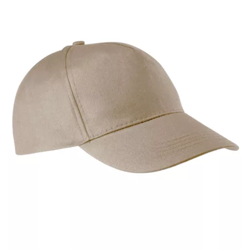 KP116 öt paneles pamut baseball sapka K-UP, Beige-U