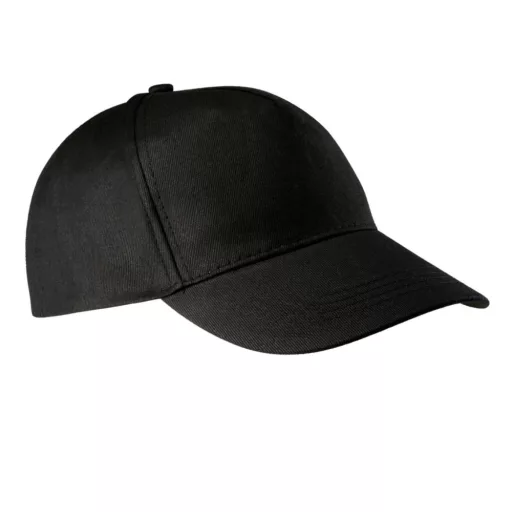 KP116 öt paneles pamut baseball sapka K-UP, Black-U