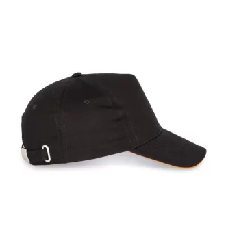   KP124 SANDWICH baseball sapka 5 paneles, pamut twill anyagból K-UP, Black/Orange-U