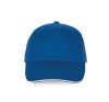 KP124 SANDWICH baseball sapka 5 paneles, pamut twill anyagból K-UP, Royal Blue/White-U