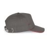 KP124 SANDWICH baseball sapka 5 paneles, pamut twill anyagból K-UP, Slate Grey/Red-U