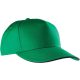 KP130 tépőzáras öt paneles pamut baseball sapka K-UP, Kelly Green/Black-U