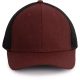 KP142 ívelt ellenzős 6 paneles hálós baseball sapka K-UP, Tawny Port Heather/Black-U