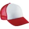 KP143 gyerek, hálós baseball sapka 5 paneles K-UP, White/Red-U