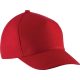 KP149 gyerek, 5 paneles pamut baseball sapka K-UP, Red-U