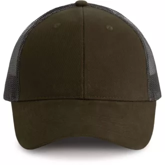   KP158 hálós baseball sapka hat paneles, poliészter K-UP, Dark Khaki/Dark Grey-U