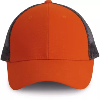   KP158 hálós baseball sapka hat paneles, poliészter K-UP, Spicy Orange/Dark Grey-U
