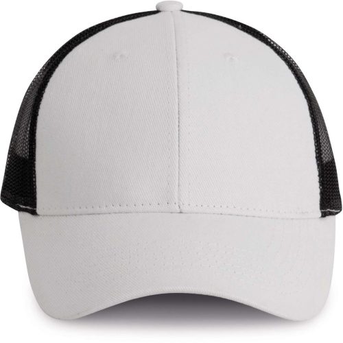KP158 hálós baseball sapka hat paneles, poliészter K-UP, White/Black-U