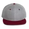 KP166 hip-hop stílusú snapback 6 paneles baseball sapka K-UP, Light Grey Heather/Dark Chili Red-U