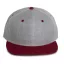 KP166 hip-hop stílusú snapback 6 paneles baseball sapka K-UP, Light Grey Heather/Dark Chili Red-U