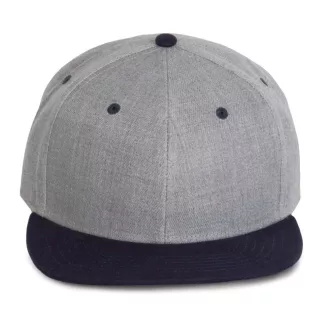   KP166 hip-hop stílusú snapback 6 paneles baseball sapka K-UP, Light Grey Heather/Navy-U