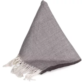   KP434 hosszú szövött rojtos sál K-UP, Dark Grey/Natural-U