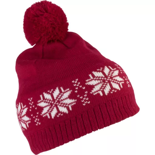 KP540 bélelt norvégmintás sapka, K-UP, Cherry Red-U