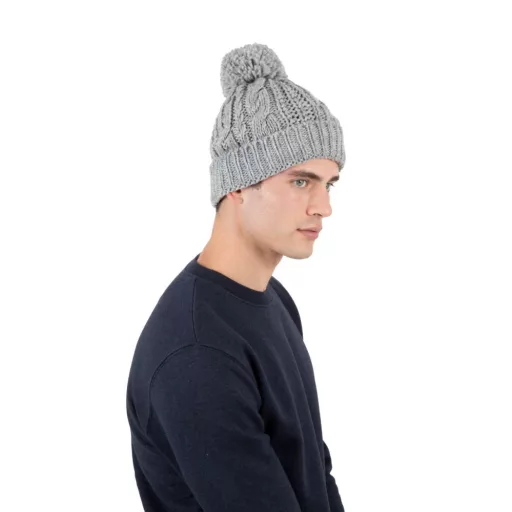 KP550 csavartmintás kötött sapka K-UP, Alloy Grey Heather-U