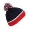 KP550 csavartmintás kötött sapka K-UP, Red/White/Navy-U