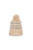 KP556 csíkos kötött sapka K-UP, Light Sand Heather/Light Grey Heather-U