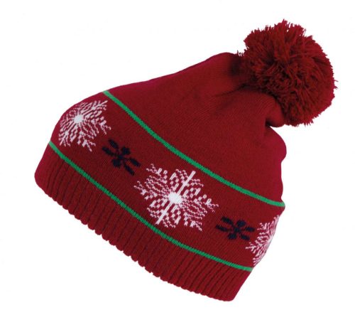 KP558 rugalmas mintás bojtos sapka K-UP, Cherry Red-U