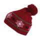 KP558 rugalmas mintás bojtos sapka K-UP, Cherry Red-U