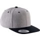 KP910 vastag 6 paneles baseballsapka, K-UP, Heather Grey/Black-U