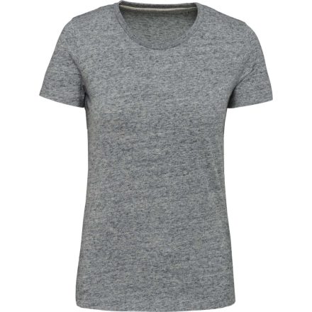 Női környakas rövid ujjú vintage póló, Kariban KV2107, Slub Grey Heather-XL