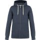 Férfi cipzáras kapucnis vastag pulóver, Kariban KV2306, Night Blue Heather-M