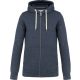 Férfi cipzáras kapucnis vastag pulóver, Kariban KV2306, Night Blue Heather-XL
