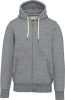 Férfi cipzáras kapucnis vastag pulóver, Kariban KV2306, Slub Grey Heather-2XL