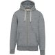 Férfi cipzáras kapucnis vastag pulóver, Kariban KV2306, Slub Grey Heather-3XL