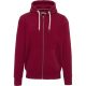 Férfi cipzáras kapucnis vastag pulóver, Kariban KV2306, Vintage Dark Red-3XL