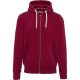 Férfi cipzáras kapucnis vastag pulóver, Kariban KV2306, Vintage Dark Red-L