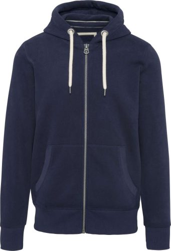 Férfi cipzáras kapucnis vastag pulóver, Kariban KV2306, Vintage Navy-3XL