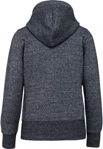 Női vastag cipzáras kapucnis pulóver, Kariban KV2307, Night Blue Heather-XL