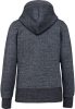 Női vastag cipzáras kapucnis pulóver, Kariban KV2307, Night Blue Heather-XS