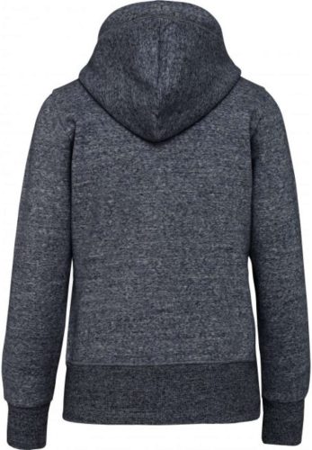 Női vastag cipzáras kapucnis pulóver, Kariban KV2307, Night Blue Heather-XS