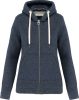 Női vastag cipzáras kapucnis pulóver, Kariban KV2307, Night Blue Heather-XS