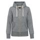 Női vastag cipzáras kapucnis pulóver, Kariban KV2307, Slub Grey Heather-2XL