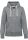 Női vastag cipzáras kapucnis pulóver, Kariban KV2307, Slub Grey Heather-XL