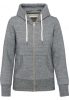 Női vastag cipzáras kapucnis pulóver, Kariban KV2307, Slub Grey Heather-XS