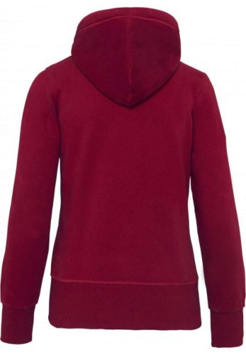 Női vastag cipzáras kapucnis pulóver, Kariban KV2307, Vintage Dark Red-XS