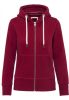 Női vastag cipzáras kapucnis pulóver, Kariban KV2307, Vintage Dark Red-XS