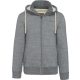Férfi sherpával bélelt cipzáras kapucnis pulóver, Kariban KV2312, Slub Grey Heather-S