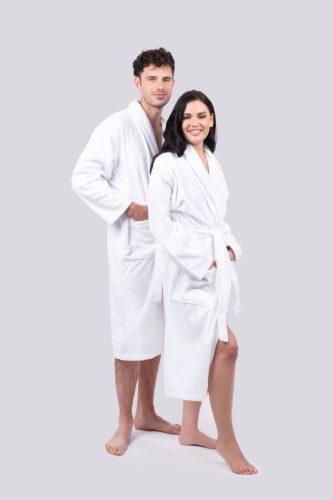 Olima OL3300 unisex pamut fürdőköntös , White-XL/2XL