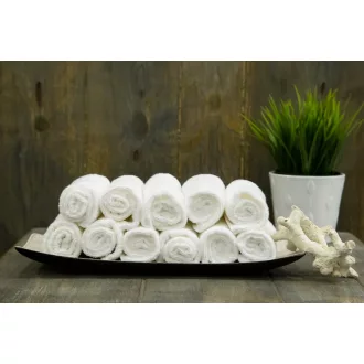   OL400 minőségi hotel arc és kéztörlő 10 db-os egységcsomagban Olima, White-30X30