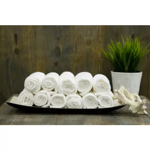 OL400 minőségi hotel arc és kéztörlő 10 db-os egységcsomagban Olima, White-30X30