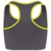 PA001 Női sztreccs sporthátu top Proact, Storm Grey/Fluorescent Yellow-XS/S