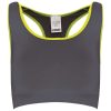 PA001 Női sztreccs sporthátu top Proact, Storm Grey/Fluorescent Yellow-XS/S