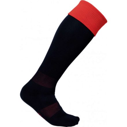 PA0300 hosszú szárú sportzokni kontrasztos színű felsö résszel Proact, Black/Sporty Red-27/30