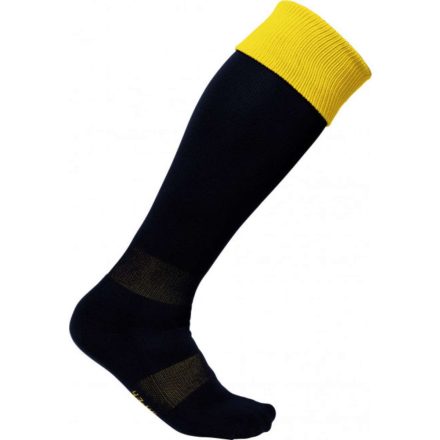 PA0300 hosszú szárú sportzokni kontrasztos színű felsö résszel Proact, Black/Sporty Yellow-27/30