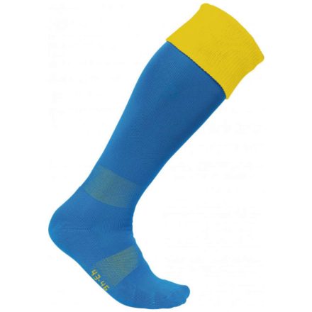 PA0300 hosszú szárú sportzokni kontrasztos színű felsö résszel Proact, Sporty Royal Blue/Sporty Yellow-27/30